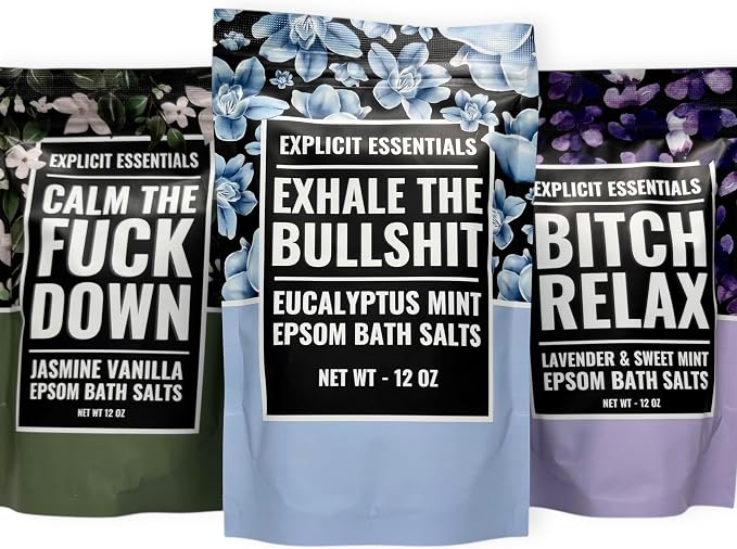 Calming Bath Salt Trio Gift Set Bundle for Women, Spa Gift Idea for Women