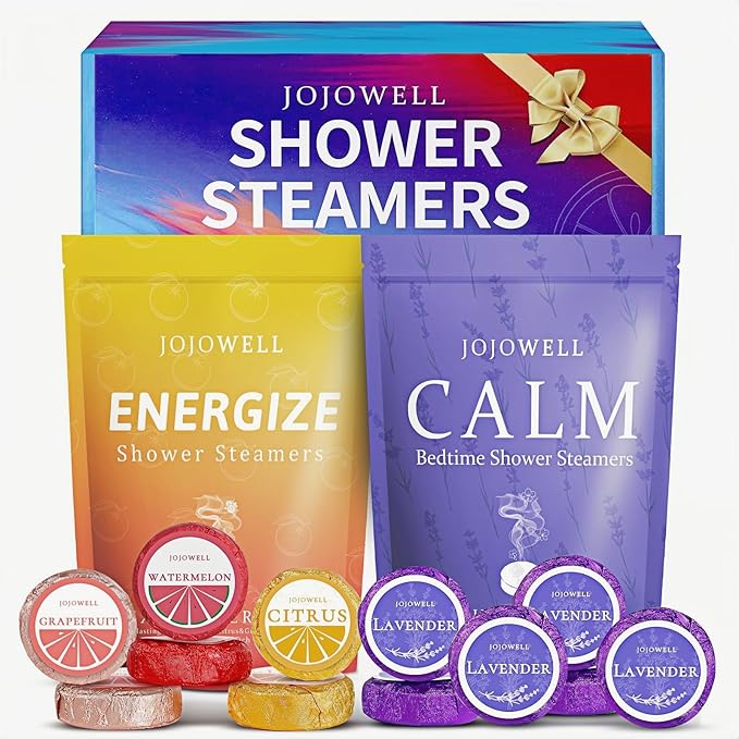 Shower Steamers Aromatherapy - 12 Pack Shower Bomes with Essential Oils, Birthday Gifts for Men Women, Mothers Day Gifts for Mom Wife Grandma from Daughter Son, Relaxation Self Care Gift for Women