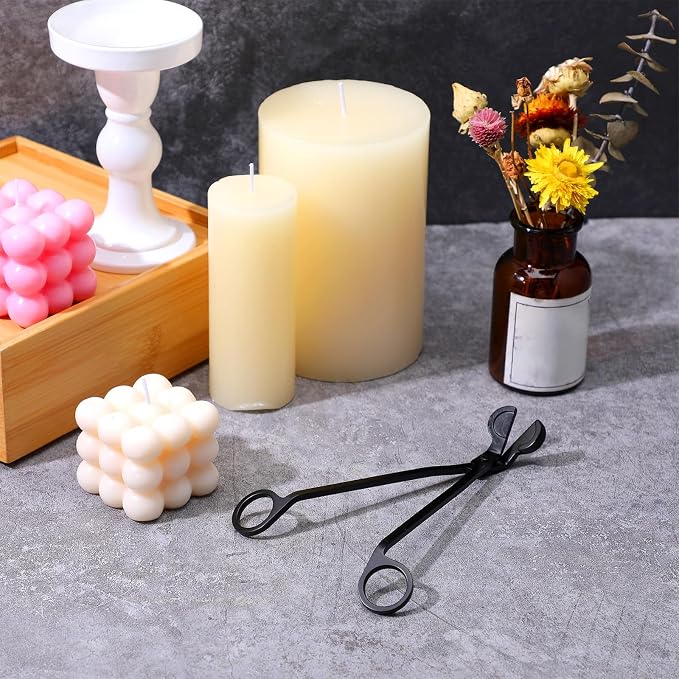 5 Pack Wholesale Candle Wick Trimmer Cutter, Stainless Steel Wick Clipper Cutter, Matte Black Wick Candle Scissor, Reaches Deep Into Candles to Cut Spent Wicks