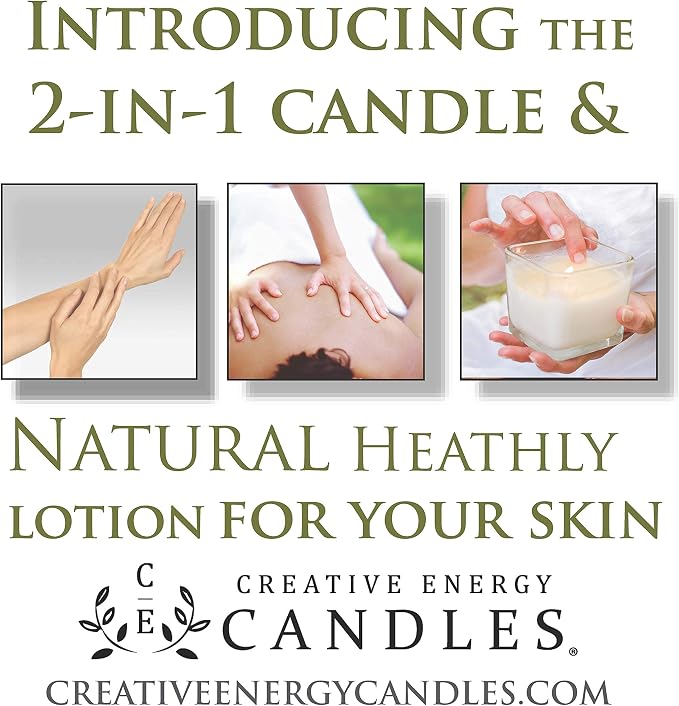 Lotion Candle - Mimosa and Mandarin Scented Massage Candles for Self Care, 5 Oz. Soy Wax Candle with Essential Oil Blends, Coconut Oil, and Vitamin E, 35 Hour Burn Time