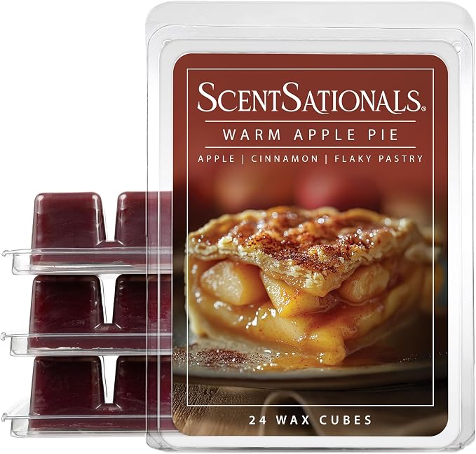 ScentSationals Warm Apple Pie Scented Wax Melts - Apples, Cinnamon, & Flaky Pastry, 10oz (24 Cubes)