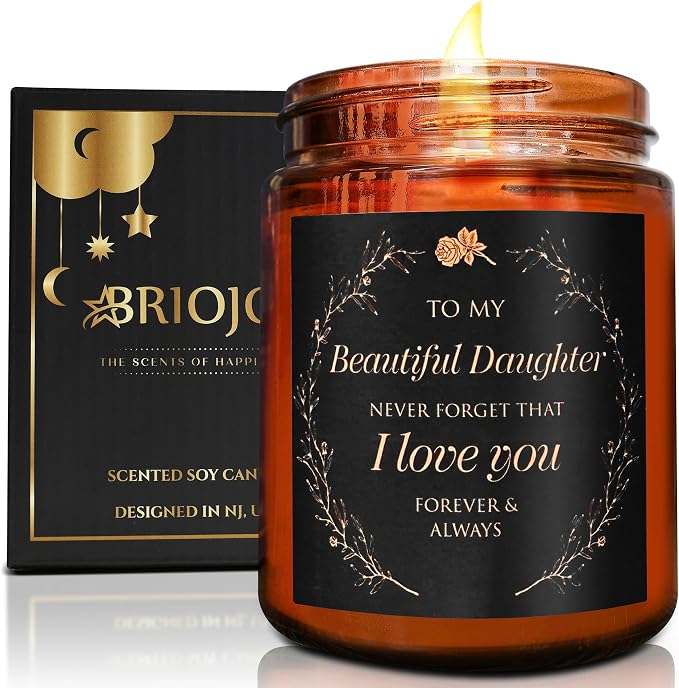My Beautiful Daughter Candle Gift from Mom Dad - Unique Valentines Day, Love You, Bridal Shower, Wedding, Mother's Day, Birthday Gift for Daughter Adult - Cashmere Vanilla Scented Soy Candle