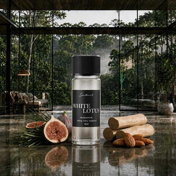 Scentiment White Lotus Diffuser Oil - Premium Hotel Scent with Notes of of Wild Fig, Vetiver, Almond & Sandalwood Home Scent, Aromatherapy Fragrance Oil Diffuser Refill - 0.68 fl oz (20 mL)