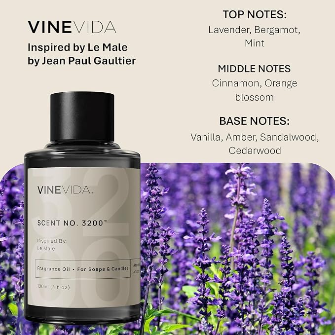 VINEVIDA [4oz] Male Fragrance Oil for Candle Making Scents Soap Making, Perfume Oils, Soy Candles, Home Diffusers, Bath Scent Bomb Oils 4 Fl Oz