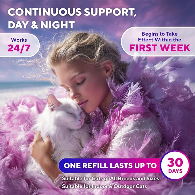 Beloved Pets Cat Calming Diffuser & Pet Anti Anxiety Products - Feline Calm Pheromones Plug in & Cats Stress Relief Comfort Helps with Pee, New Zone, Aggression (2 Pack (2 Diffusers + 2 Refills))