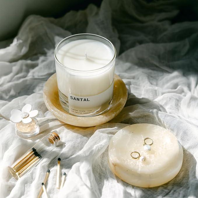 Goodies Premium Santal Scented Candle 3-Pack – Luxury Coconut Soy Wax Blend (11oz Each) – 180-Hour Total Burn Time – Warm Sandalwood, Cardamom & Cedarwood
