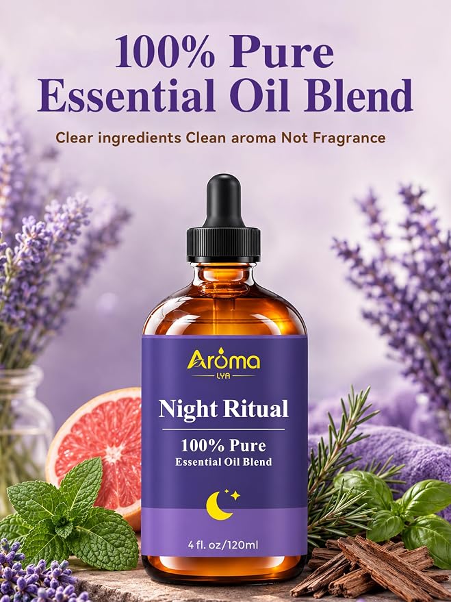 Night Ritual — A 100% Pure Essential Oil Blend Unwind-Ready Aroma for Your Nightly Routine, Essential Oils for Diffusers for Home