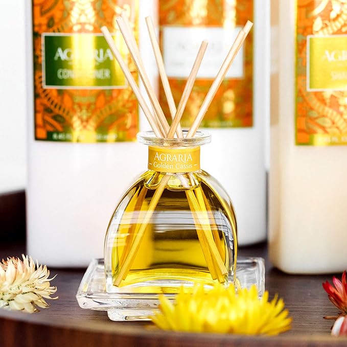 AGRARIA PetiteEssence Flower and Reed Diffuser Set, Hand Crafted Sola Flower Botanical Home Fragrance Gift Set