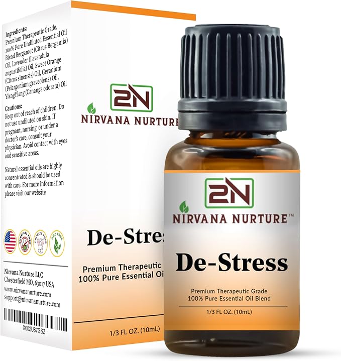 De Stress Blend 100% Pure Natural Premium Grade, Undiluted, Ease Stress, Aromatherapy, Mood Booster, Calm & Relax Mind