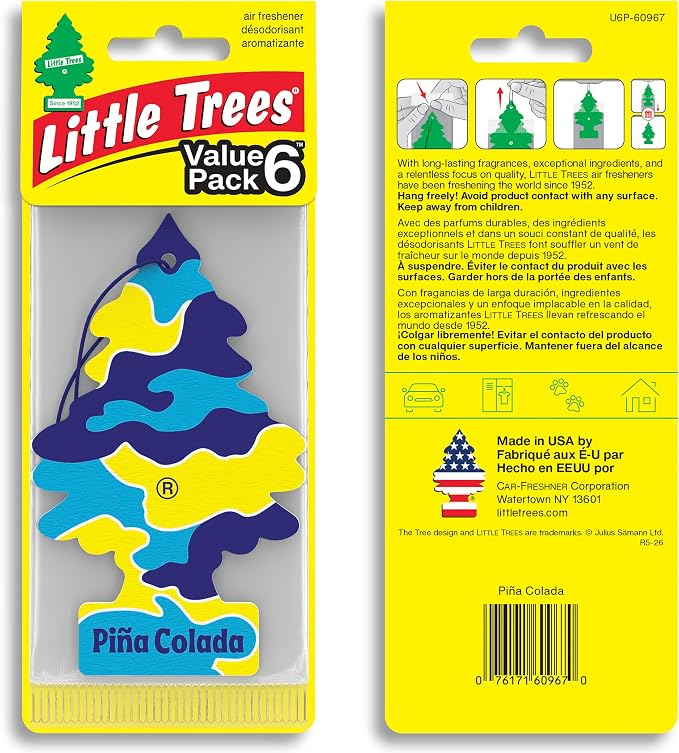LITTLE TREES Car Air Freshener | Hanging Tree Provides Long Lasting Scent for Auto and Home | 24 Air Fresheners |Piña Colada