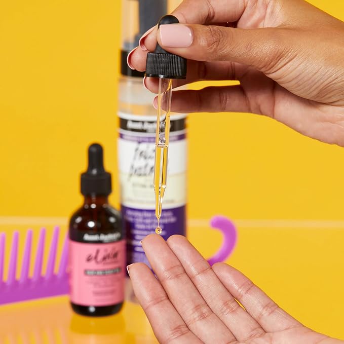 Aunt Jackie's Elixir Essentials Hair & Scalp Oil, Collagen, Tea Tree Oil & Eucalyptus, Thickens & Supports Hair Growth, 2 oz