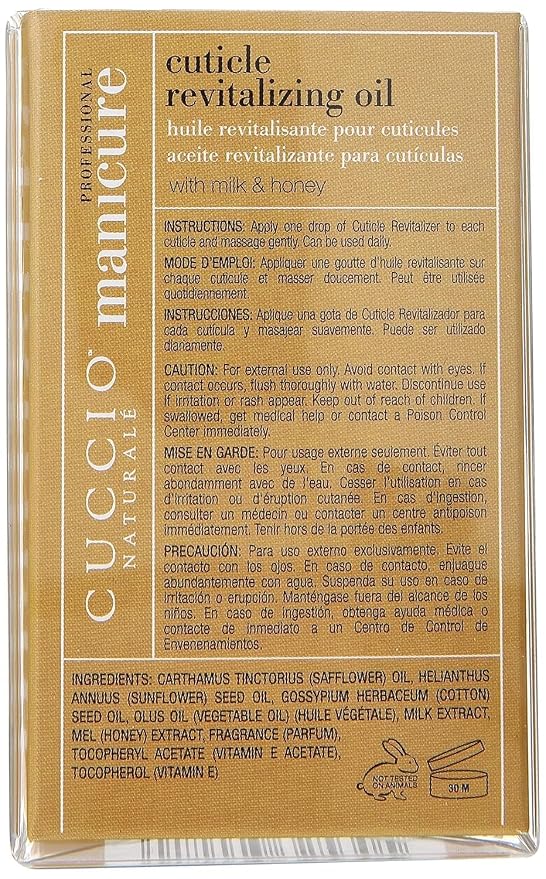 Cuccio Naturale Milk & Honey Revitalizing Cuticle Oil, Lightweight Fast-Absorbing Hydrating Nail & Cuticle Conditioner, Cold-Pressed Oils + Vitamin E, 2.30 Fl Oz