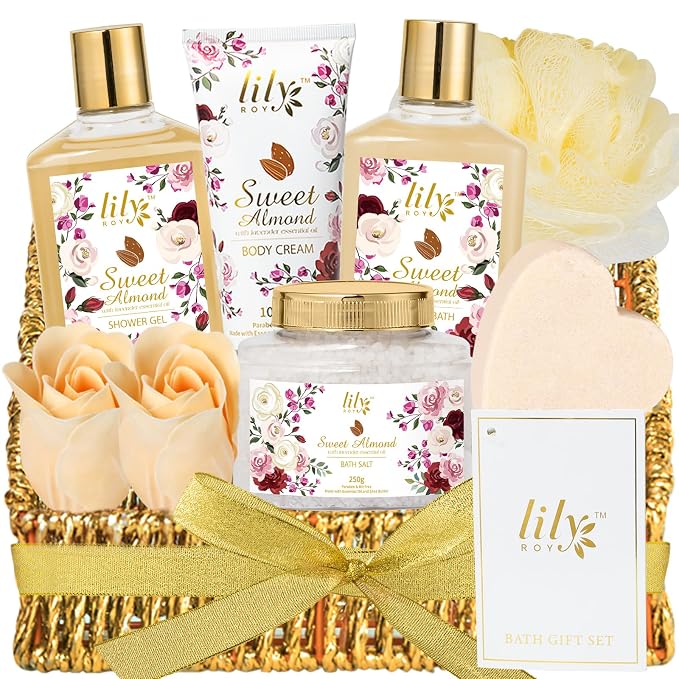 Gifts for Women, Birthday Gift - 9 Pcs Bath and Body Gift Basket Set Spa Gift Basket Set for Women, Gift Set | Perfect Christmas, Valentines Day Gifts for Her, Mothers Day Gift Basket for Mom