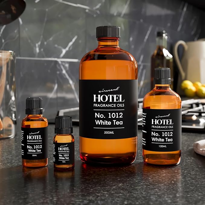 AirScent Hotel Diffuser Oil No. 1012 Inspired by The Renowned White Tea Hotel Scent - Premium Fragrance Oil for Ultrasonic and Waterless Diffusers and Crafting - 10 mL, 0.34 fl oz Bottle