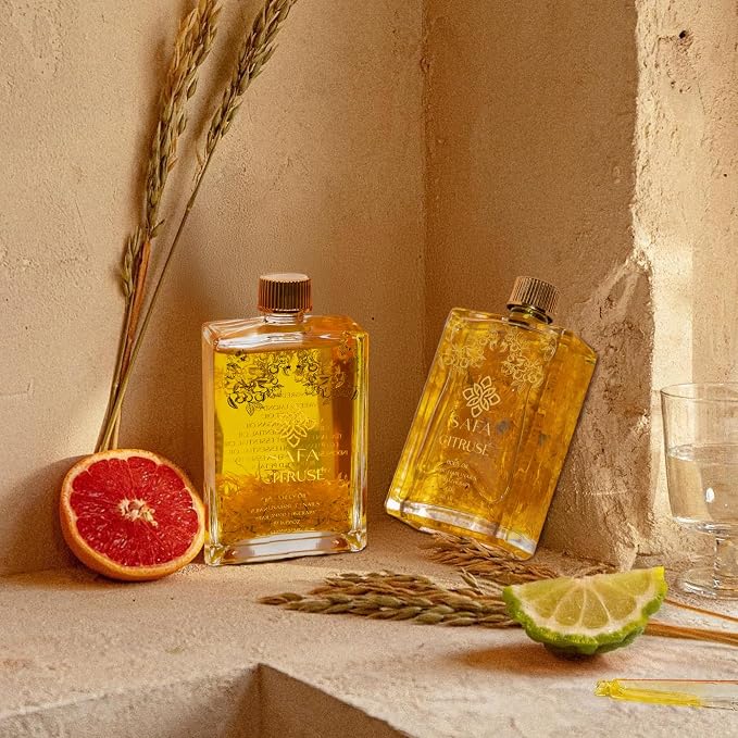 SAFA Citruse Oil for Face, Hair, Nail with Vitamin C, E & A for Scars, Stretch Marks - Orange Body Oil Fragrance - After Shower Body Oil - All Skin Types Non Comedogenic - 4 Fl Oz