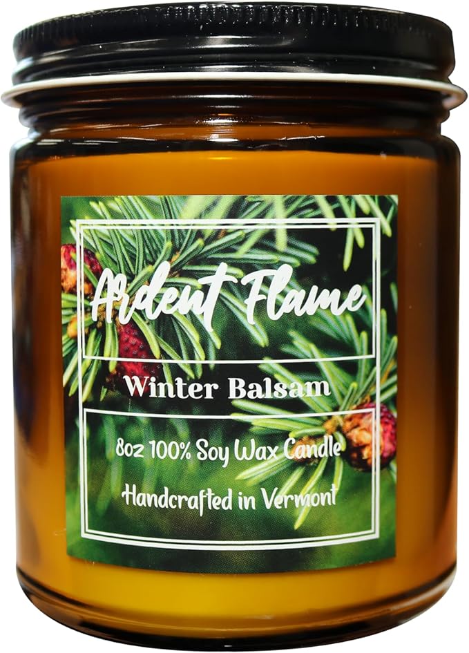 Candles | Winter Balsam | 100% Natural Soy Wax Candle for Home Decor | Highly Scented | Premium Fragrance | Handmade in Vermont, USA | 8 oz | Long Lasting | Gift for Women and Men