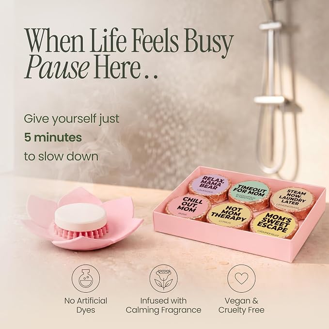 MESMOS 6 Assorted Shower Steamers Aromatherapy, Gifts for Moms Who Have Everything, Birthday Presents, Good Things & Unique Gifts for Mom from Daughter & Son, Relaxation Self Care Mom Gift Items