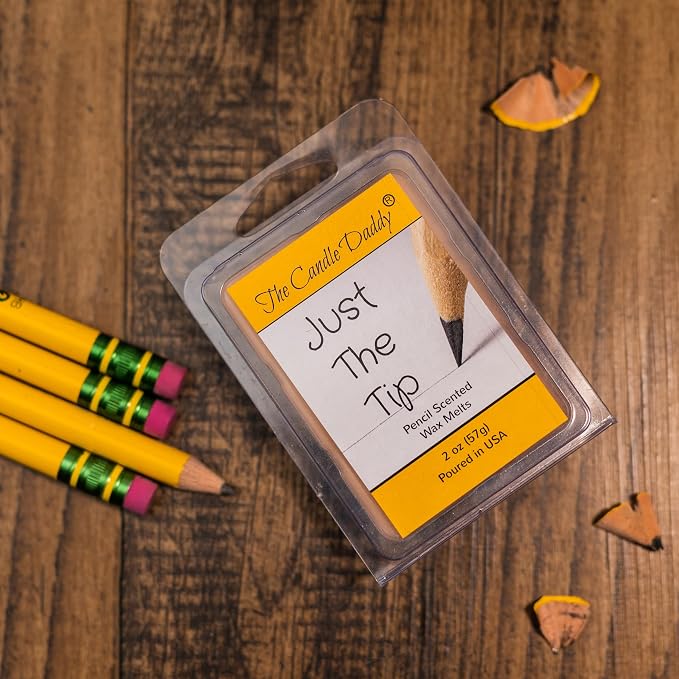 Just The Tip - #2 Pencil Scented Wax Melts - 1 Pack - 2 Ounces - 6 Cubes - Poured in USA