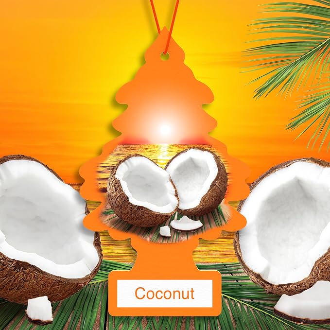 LITTLE TREES Car Air Freshener | Hanging Tree Provides Long Lasting Scent for Auto and Home | 24 Air Fresheners |Coconut