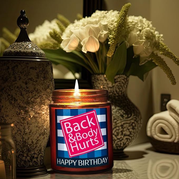 Happy Birthday Candle Gifts for Women Men - Funny Relaxing 30th 40th 50th Birthday Gift for Mom Wife Aunt Son Coworker Boss Best Friend - Sea Salt Jasmine Scented Spa Candle for Stress Relief