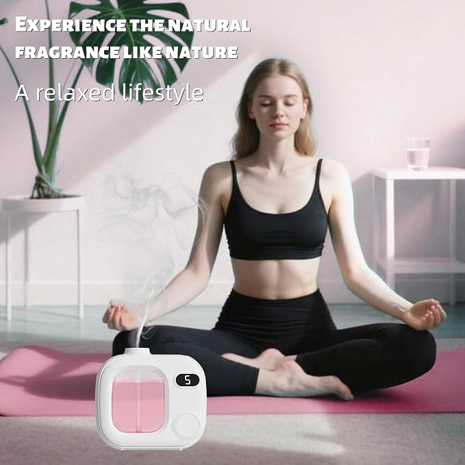 Waterless Essential Oil Diffuser Portable Cordless Aromatherapy Scent Machine for Home Office Car Large Room Battery Powered Ultrasonic Diffuser with 5 Mist Modes for Bedroom Classroom Travel