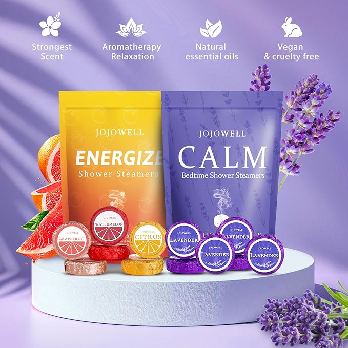 Shower Steamers Aromatherapy - 12 Pack Shower Bomes with Essential Oils, Birthday Gifts for Men Women, Mothers Day Gifts for Mom Wife Grandma from Daughter Son, Relaxation Self Care Gift for Women