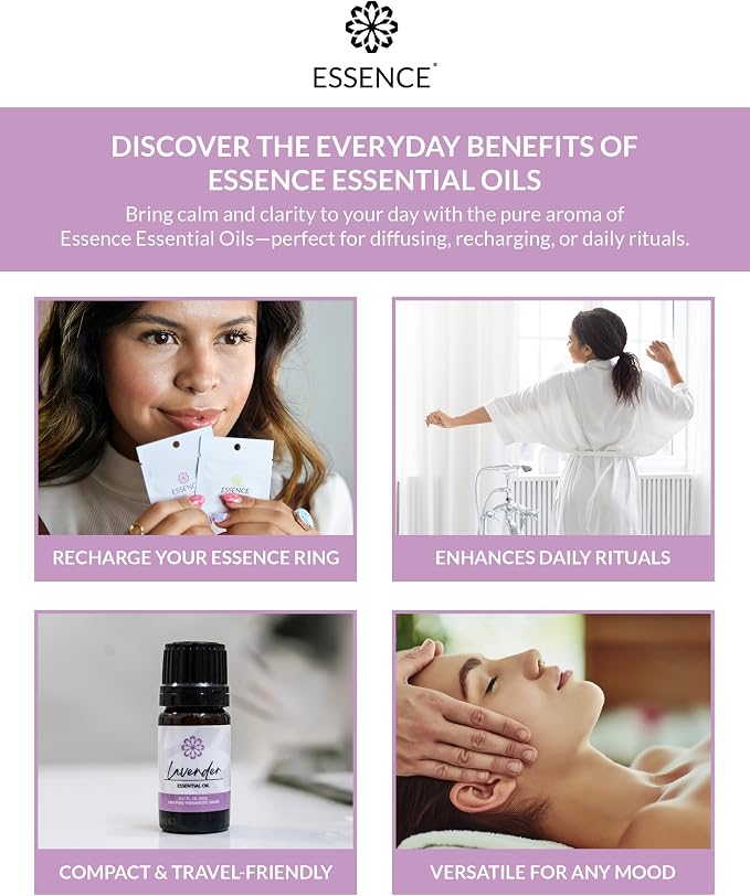 Essence Lavender Essential Oil, 5 ml | Aromatherapy Oil for Diffusers & Personal Use | Natural Fragrance for Relaxation, Clarity & Wellness | Made in USA | Floral Scent