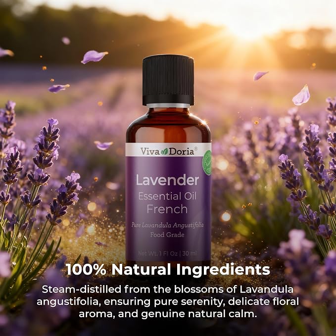 Viva Doria Lavender Essential Oil, 100% Pure, Natural Essential Oil, Undiluted, for Aromatherapy | Food Grade, 30 mL (1 Fluid Ounce)