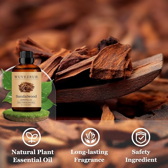 Sandalwood Essential Oils 120ML, Pure Sandalwood Essential Oil for Aromatherapy Diffuser - 4 Fl Oz