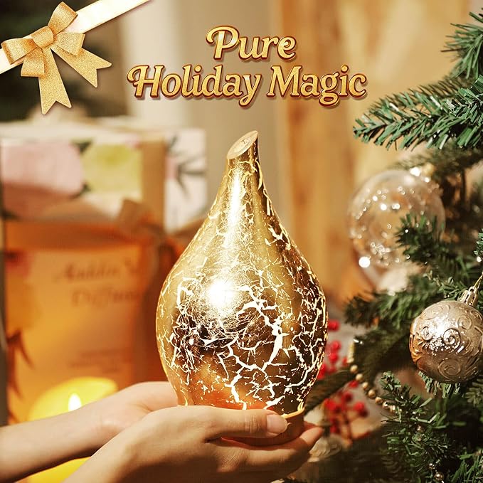 Porseme Essential Oil Diffuser Glass Aromatherapy Ultrasonic Humidifier, Air Refresh Auto Shut-Off, Timer Setting, BPA Free for Home Hotel Yoga Leisure SPA Gift 150ml Last 6H
