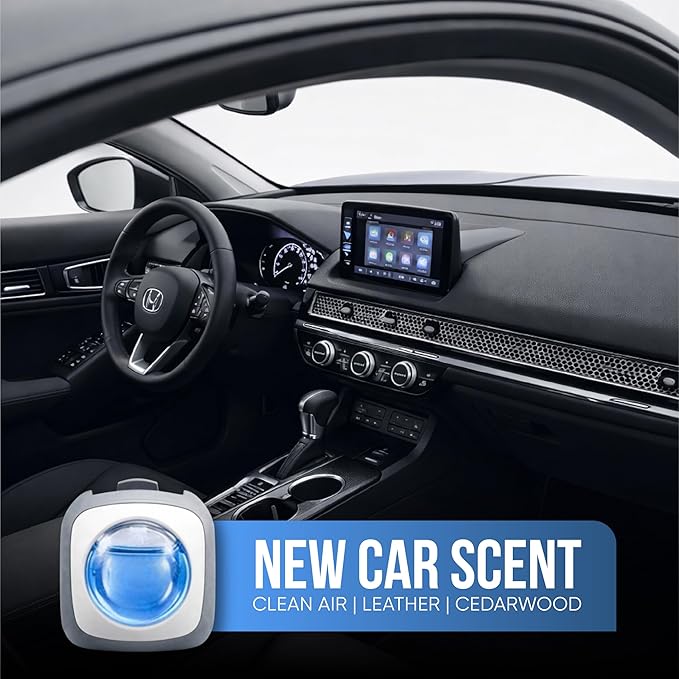 Air Jungles New Car Scent Car Air Freshener Vent Clip, 6 Count Long Lasting Up to 180 days, Natural Essential Oil Car Fragrance Accessories for Women and Men, Odor Eliminator -4ml Each