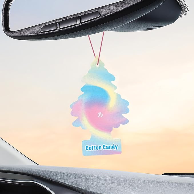 LITTLE TREES Car Air Freshener | Hanging Tree Provides Long Lasting Scent for Auto and Home | 24 Air Fresheners |Cotton Candy