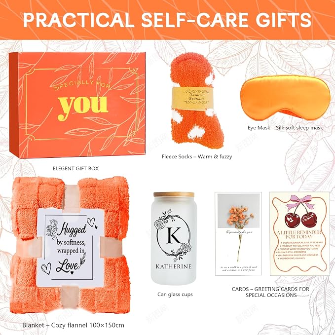 Fall Gift Basket - Halloween Boo Basket, Self-Care Spa Gift Box, Autumn Thanksgiving Birthday Christmas Gifts for Mom, Sister, Friends (Customize)
