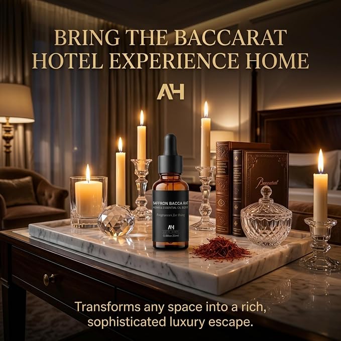 Luxury Hotel Diffuser Oil – Luxury Hotel Scent Diffuser Oil Saffron & Jasmine – Home Luxury Scents – Premium Home Fragrance Oil for Waterless & Reed Diffusers – 20mL Glass Dropper Bottle