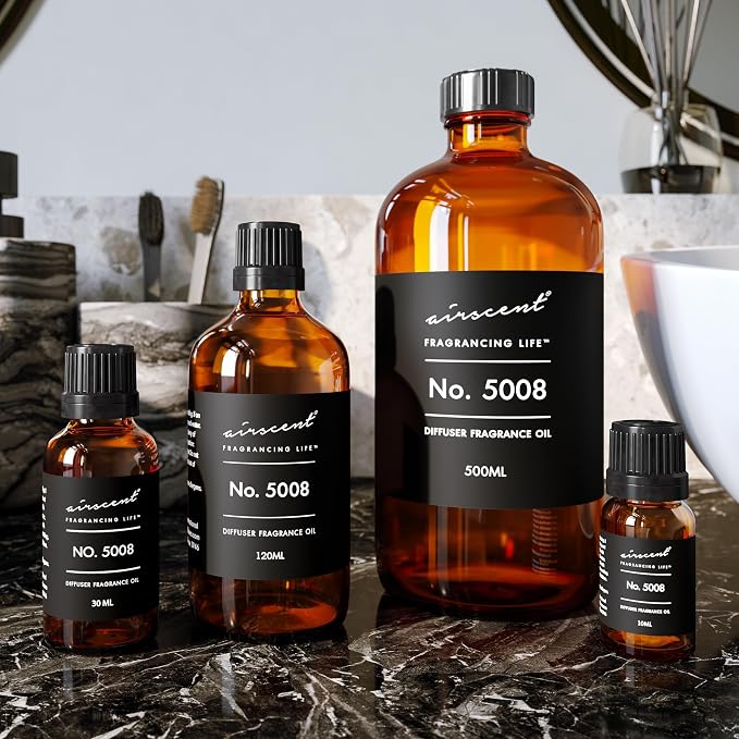 AirScent Diffuser Oil Inspired by Tobacco Vanille Perfume - No. 5008 Perfume Dupe - Fragrance Oil Blend for Ultrasonic and Waterless Diffusers and Crafting - 30 ml, 1 fl oz Glass Bottle with Dropper