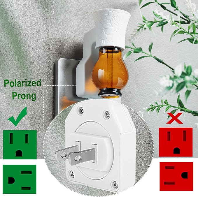 Blank Plug in Air Freshener Polarized Wall Plug Oil Diffuser for DIY Characteristic Home Scent from Natural Essential Oil, EO+Water, Fragrance Refill (4-Set White)