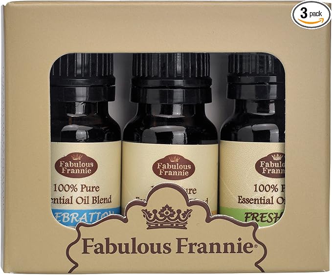 Fabulous Frannie Summer Time Pure Essential Oil Blend Set Celebration, Fresh Air and Citrus Splash .33oz (Pack of 3)