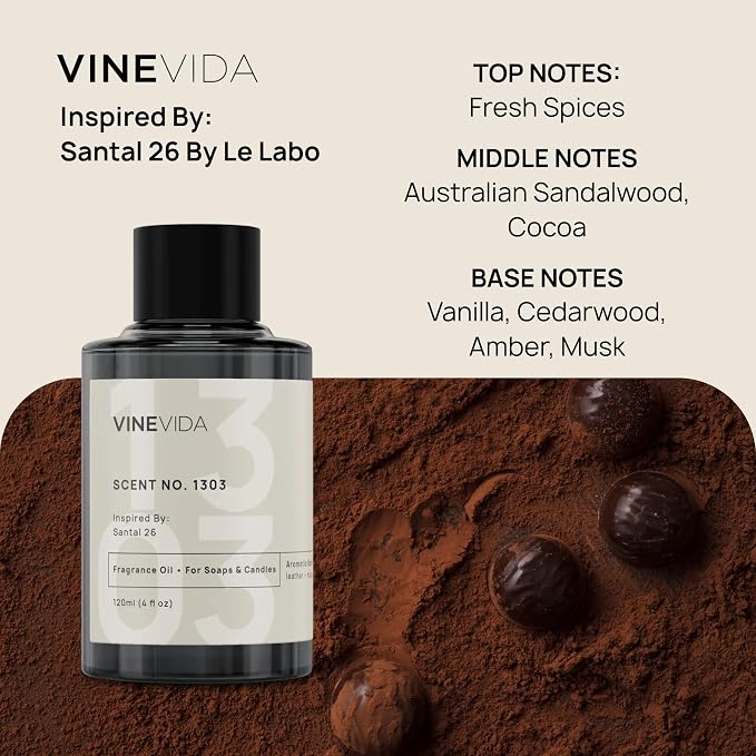 VINEVIDA Prime Reed Diffuser for Home & Bathroom | Long-Lasting Scent Sticks Set | Oil Stick Diffuser | Bathroom Scent - Room Fragrance No. 1303 - Inspired by: Santal