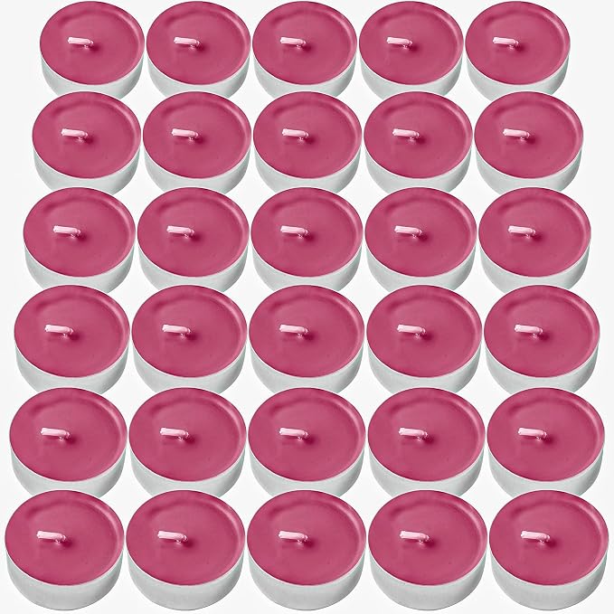 DecorRack 30 Tealight Candles, Black Cherry Scented, Pleasant Fragrance Candle, Aromatherapy, Scented Home Decor, Votive Long Lasting Candles (Pack of 30)