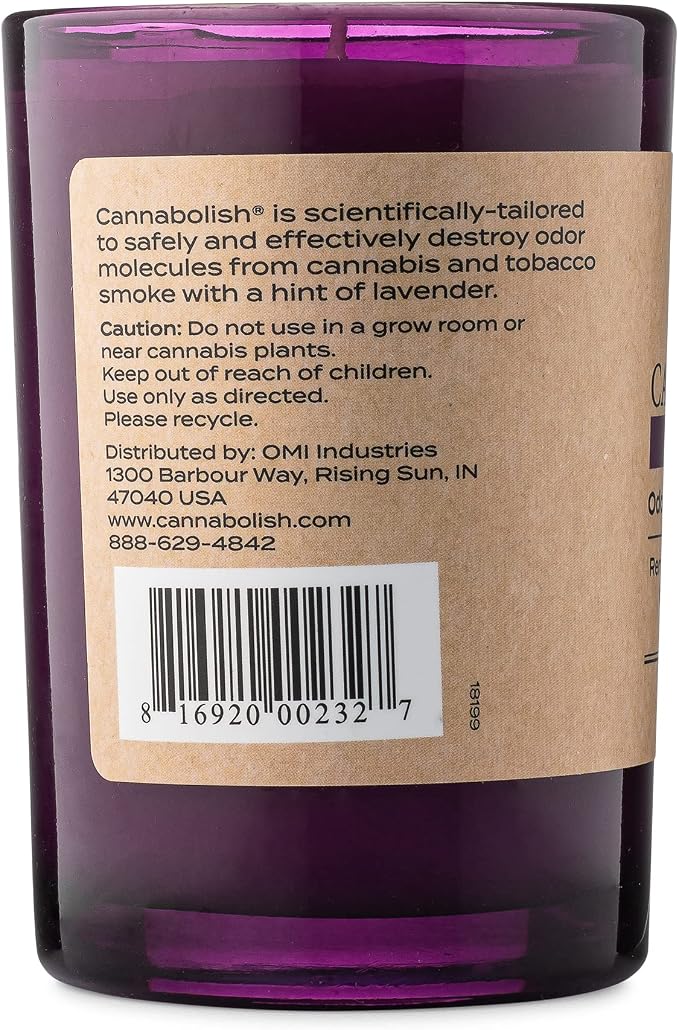 Cannabolish Lavender Smoke Odor Eliminating Candle, 7 oz, Natural Ingredients