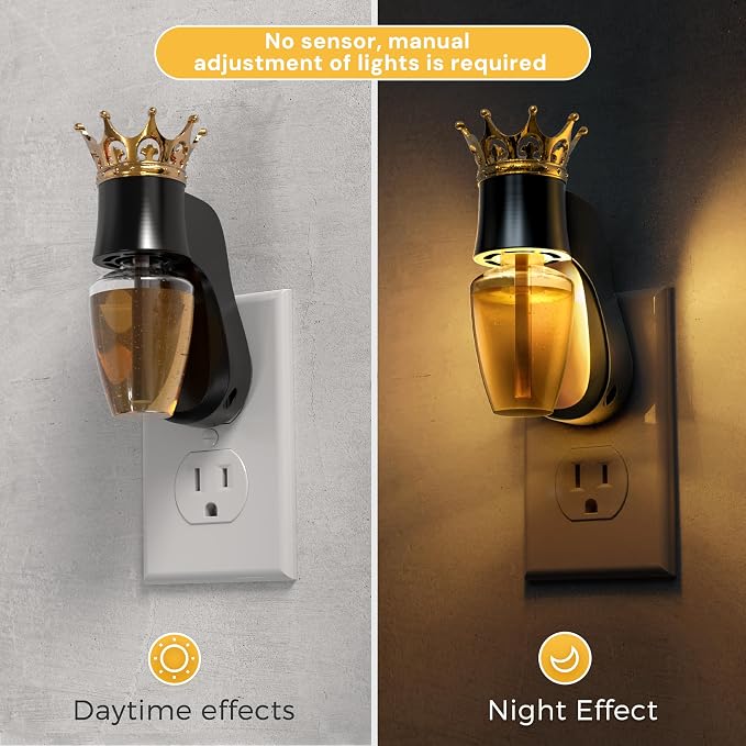 L LOHAS LED Wall Fragrance Plug with Night Light 2Pcs Compatible with Bath and Body Works Wall Fragrance, 90°Rotatable Plug Essential Oil Diffuser for Home, Office (Black)