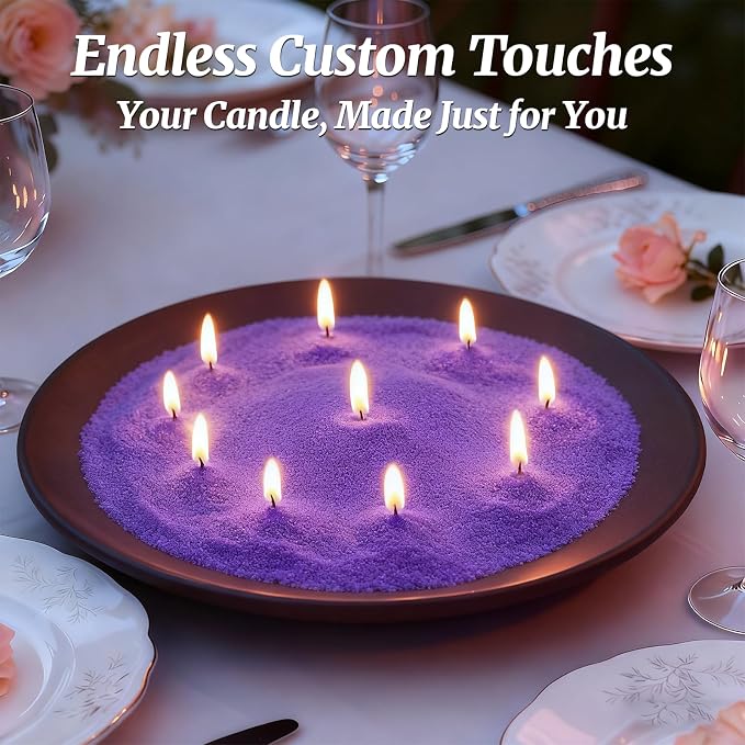 Pearled Candles Sand and 30 Wicks 18Oz-Cinnamon Scented NonToxic Luxury Long Lasting Refillable Pearled Powder Candles 120 Hours-Candle Beads Sand Wax Kit for Candle Making Wedding Party Decor