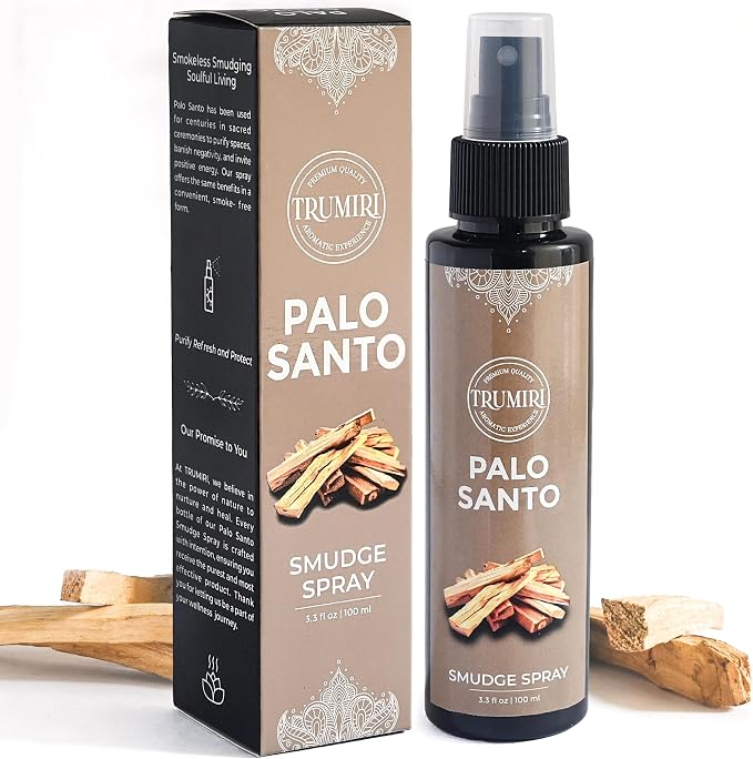 Palo Santo Spray For Negative Energy Cleansing Of Home - Non Toxic Natural Room Spray Made With Palo Santo Essential Oil - Safe Body Mist For Smudge Kit