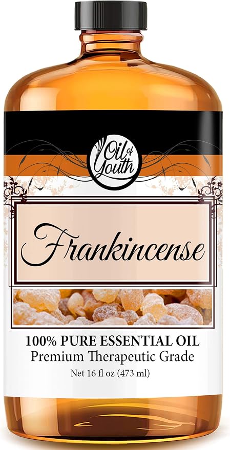 Oil of Youth Frankincense Essential Oil – Pure Frankincense Oil for Aromatherapy, Calming, Relaxing, Diffuser (16oz Bulk)