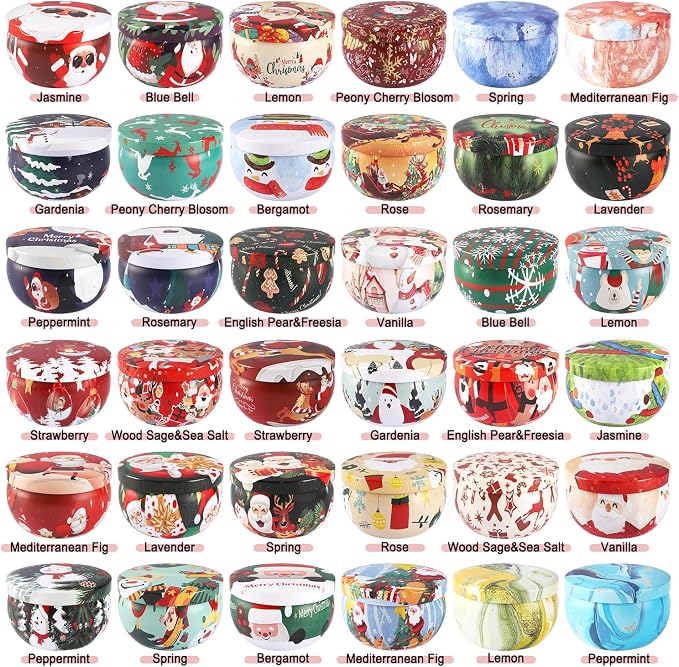 WPONSZU 36 Pack Christmas Scented Candles,Gift Set 2.5oz Strong Fragrance jar Candles,for Home Scented Decoration Birthday Valentine'sDay