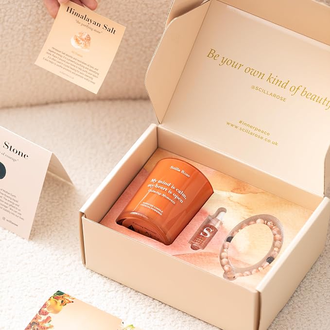 for Mom – Aromatherapy Bracelet & Crystal Candle Set, Luxury Relaxation Pamper Gift Box from Daughter, Son or Husband