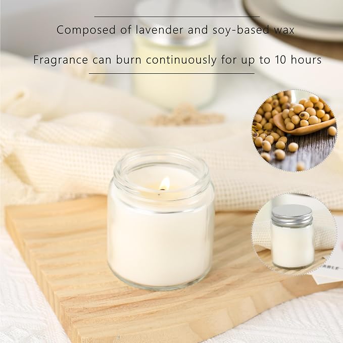 24 Pcs 4 Oz Mason Jar Candles, Vanilla Scented Soy Candles Bulk Set for Stress Relief and Relaxation, Great Favors for Wedding, Christmas, Housewarming Gifts (Silver, Vanilla, 24)