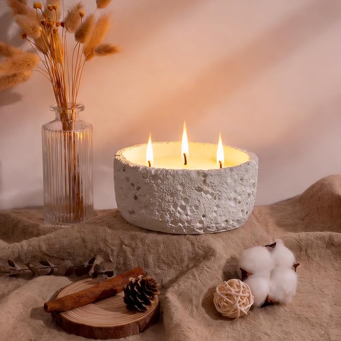 Viyffo 20oz Large White Scented Candle – Vanilla Dreamscape, 3 Wick Non Toxic Soy Candles in Matte Ceramic Jar, Perfect for Luxury Home Fragrance, Elegant Room Décor & Premium Gift for Women