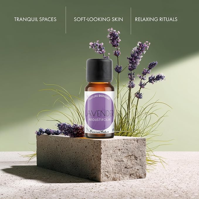 Organic Lavender Essential Oil | 100% Pure Lavandula angustifolia Flower Oil with Soft Floral Herbal Aroma | for Diffuser, Candle Making & DIY Aromatherapy Blends, 0.34 fl oz