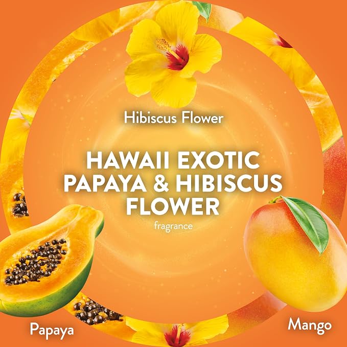 Air Wick Plug-In Scented Oil Refills, 6 Count, Hawaii Exotic Papaya and Hibiscus Flower, Air Freshener, Essential Oils
